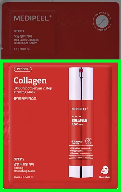 Шаг 2 двухэтапной маски Medi peel Red Lacto Collagen 3000 Shot Serum 2 Step Mask