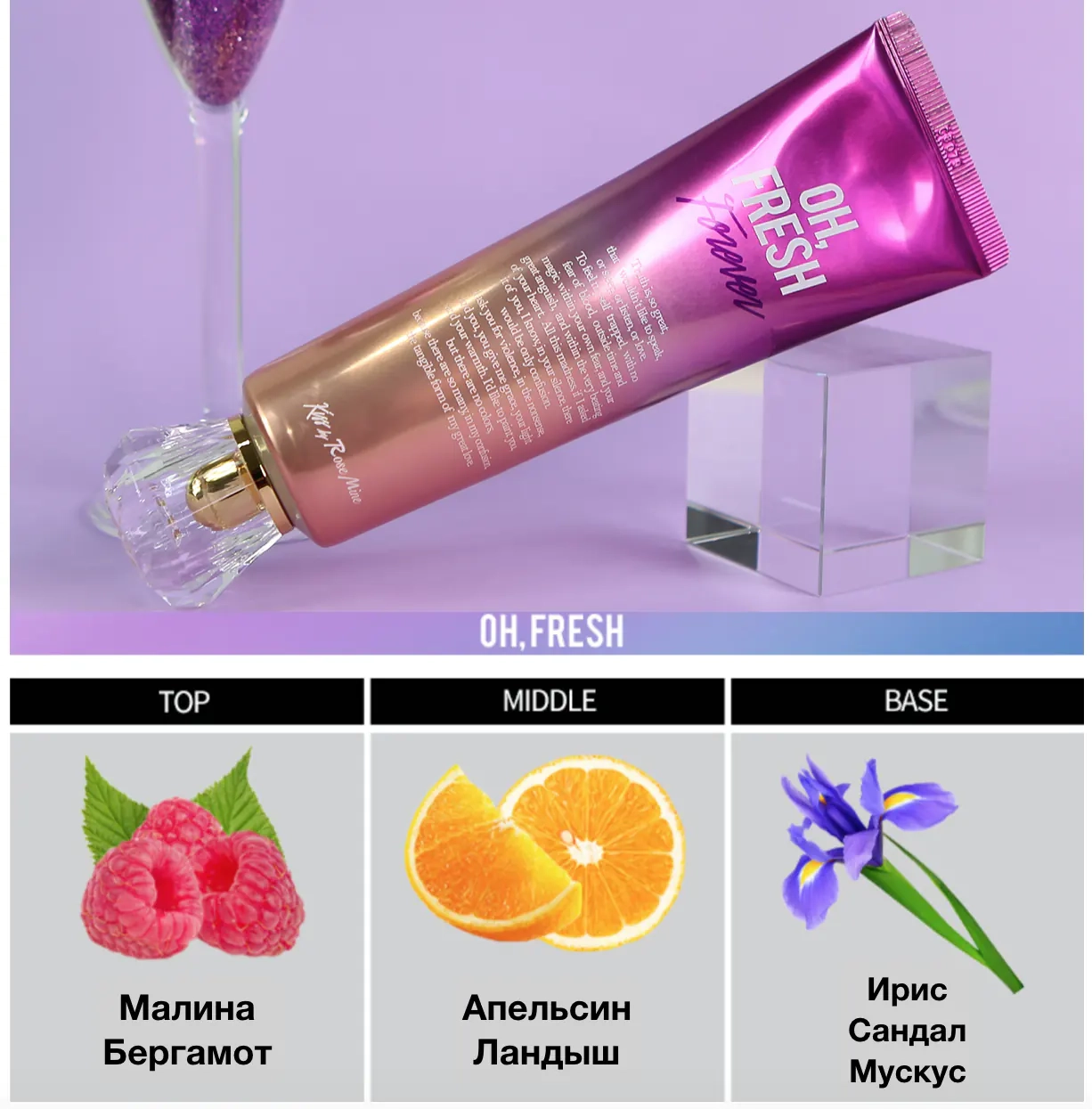 Парфюмированная композиция крема для тела Kiss by Rosemine Fragrance Cream Oh, Fresh Foreve