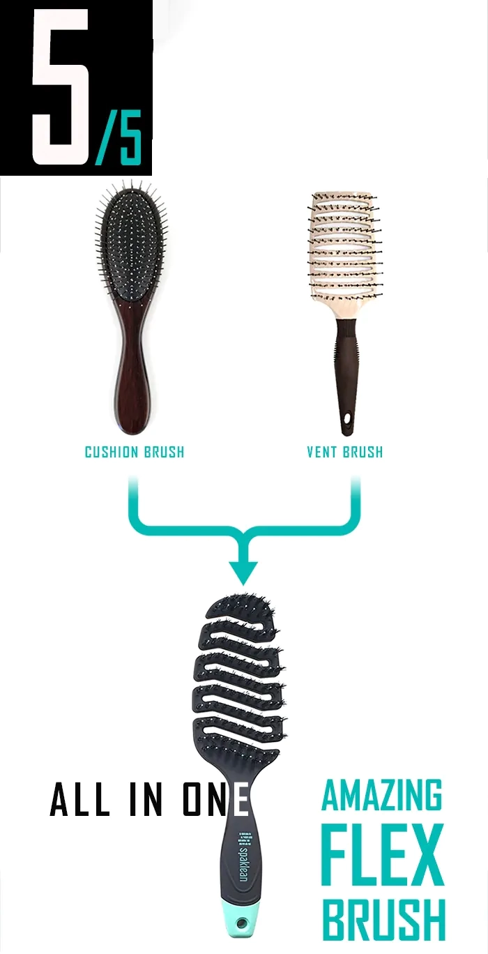 Масажна та скелетна продувна розчіска SPAKLEAN Amazing Flex Brush