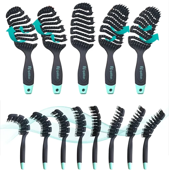 Массажная скелетная расческа для волос - SPAKLEAN Amazing Flex Brush, 1 шт - фото N3