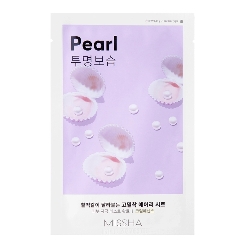 Тканинна тонізуюча маска з екстрактом перлів - Missha Airy Fit Sheet Mask Pearl, 1 шт, 19 г - фото N1