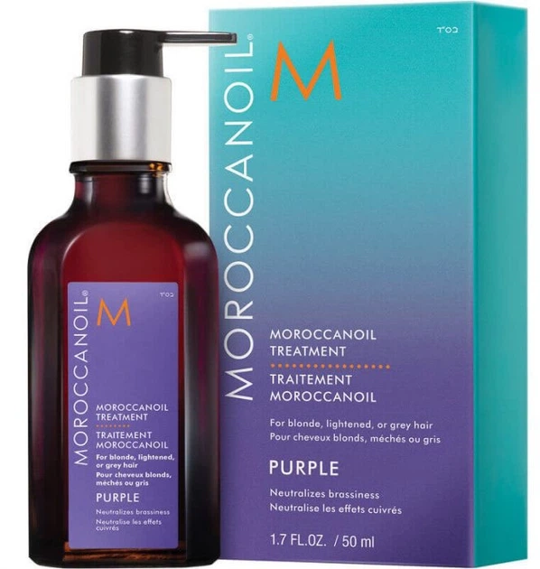 Олія з фіолетовим пігментом для світлого та освітленого волосся - Moroccanoil Treatment Oil Purple, 50 мл - фото N1