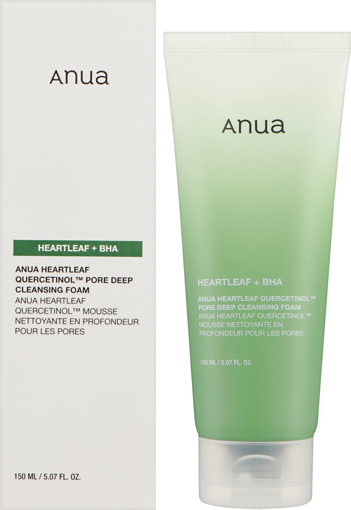 Глибокоочищувальна пінка для обличчя - ANUA Heartleaf Quercetinol Pore Deep Cleansing Foam, 150 мл - фото N1