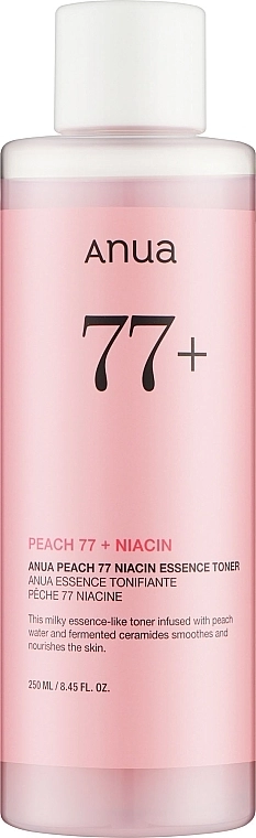 Зволожуючий тонік-есенція з екстрактом персика 77% - ANUA Peach 77% Niacin Essence Toner, 250 мл - фото N1
