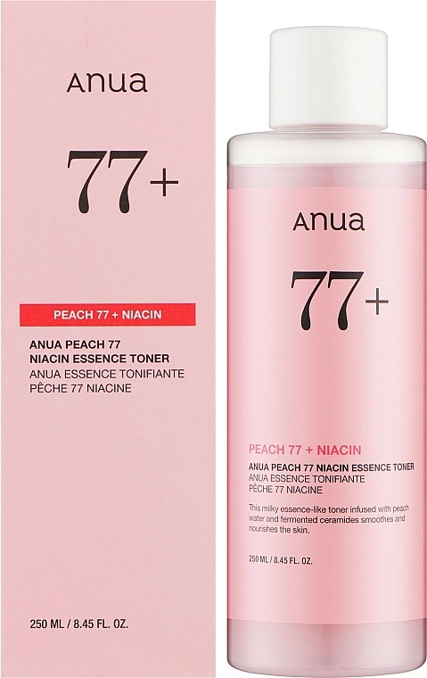 Зволожуючий тонік-есенція з екстрактом персика 77% - ANUA Peach 77% Niacin Essence Toner, 250 мл - фото N2