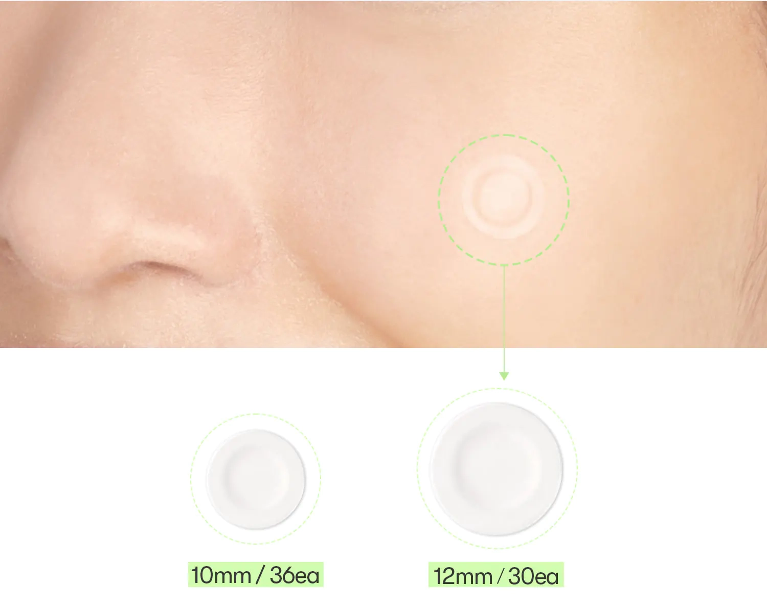 Размеры патчей от прыщей VT Cosmetics VT SPOT PATCH