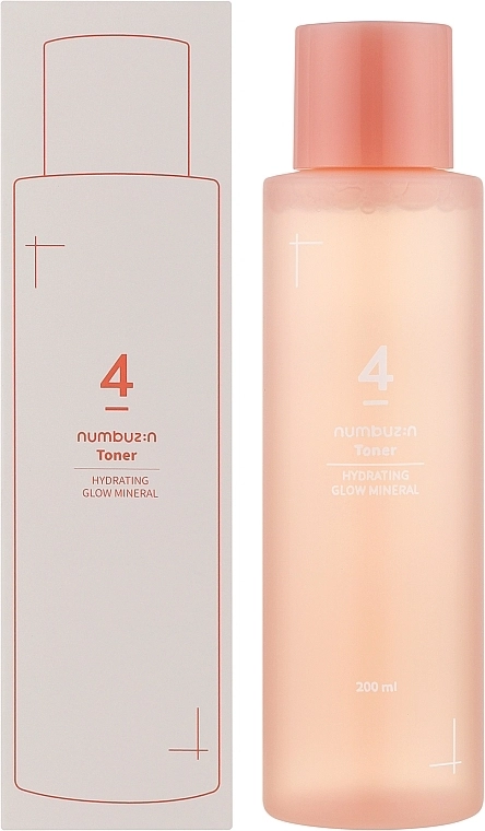 Увлажняющий минеральный тонер для лица - NUMBUZIN No.4 Hydration Glow Mineral Toner, 200 мл - фото N2