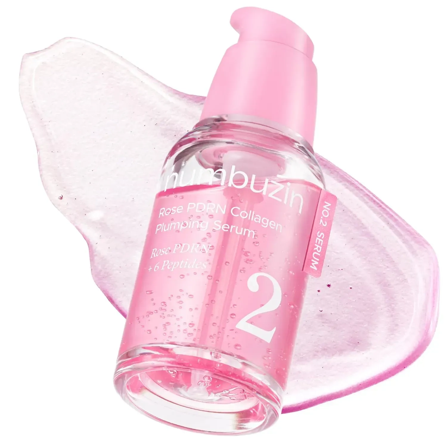 Увлажняющая сыворотка для лица с пептидами - NUMBUZIN No.2 Rose PDRN Collagen Plumping Serum, 30 мл - фото N2