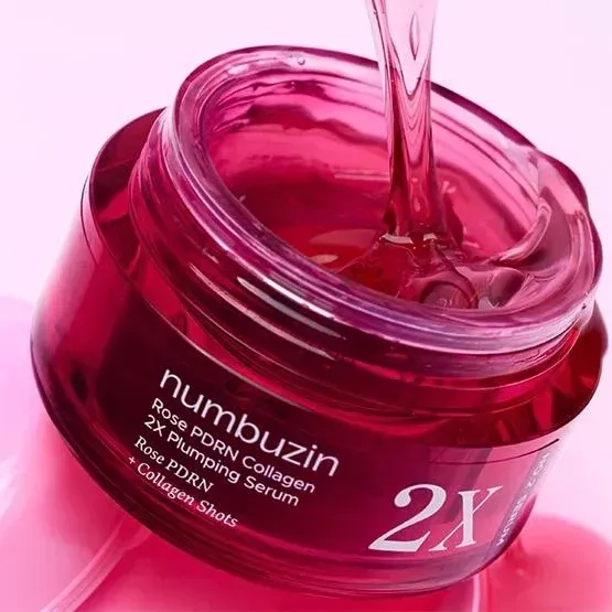 Концентрированная сыворотка для лица с пептидами - NUMBUZIN No.2 Rose PDRN Collagen 2X Plumping Serum, 30 мл - фото N5