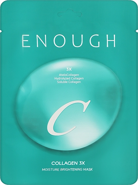 Тканевая маска осветляющая с коллагеном - Enough Collagen 3X Moisture Brightening Sheet Mask, 1 шт - фото N1