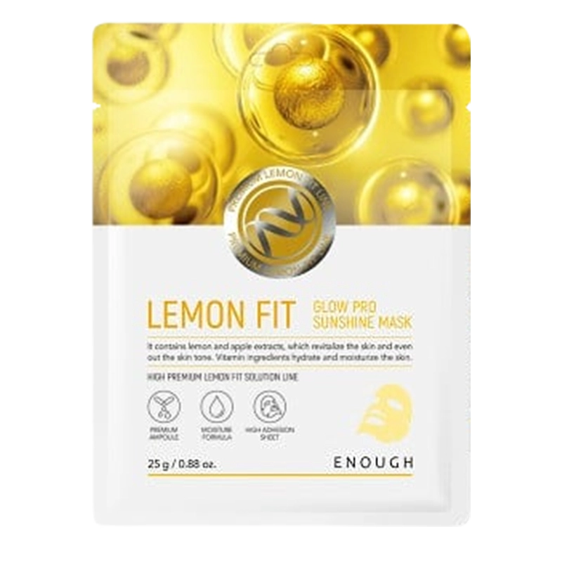 Тканевая маска для сияния кожи лица с лимоном - Enough Lemon Fit Glow Sunshine Mask, 1 шт - фото N1