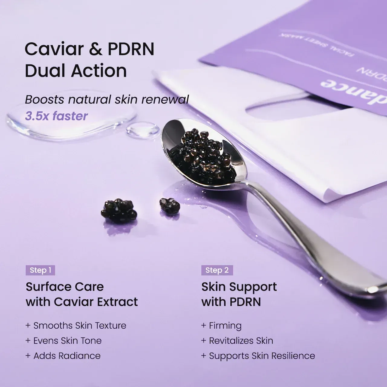 Маска гидрогелевая антивозрастная с PDRN и икрой - BIODANCE Rejuvenating Caviar PDRN Real Deep Mask, 1 шт - фото N6