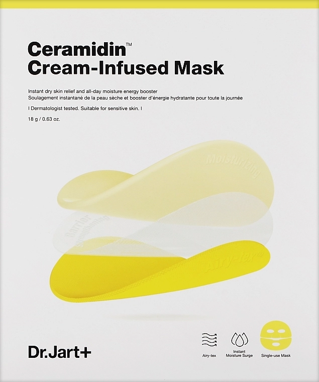 Відновлююча захисна тканинна маска - Dr. Jart Ceramidin Cream-Infused Mask, *PACK* (5ea) - фото N1