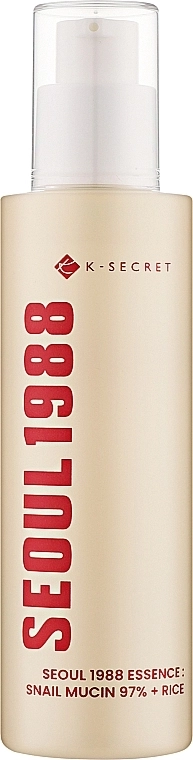 Заспокійлива есенція для обличчя з муцином равлики та рисом - K-Secret Seoul 1988 Essence Snail Mucin 97% + Rice, 100 мл - фото N1