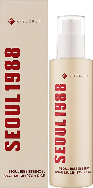 Заспокійлива есенція для обличчя з муцином равлики та рисом - K-Secret Seoul 1988 Essence Snail Mucin 97% + Rice, 100 мл - фото N2