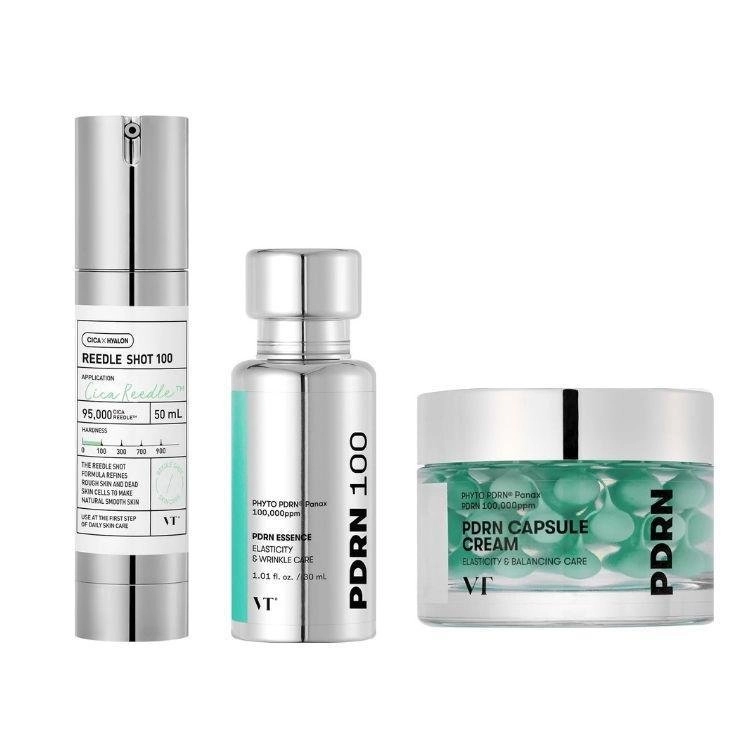 Набор омолаживающих средств для лица - VT Cosmetics VT Shining Holiday Edition, (es/50ml + f/cr/50ml + f/ser/30ml) - фото N2