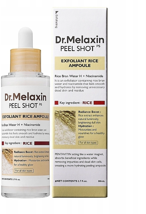 Пилинг для лица с экстрактом белого риса - Dr.Melaxin Peel Shot Exfoliating White Rice Ampoule, 80 мл - фото N1