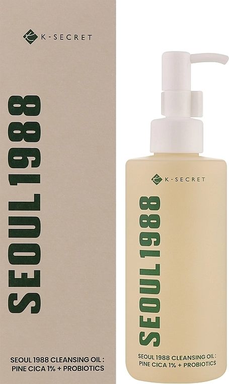 Гідрофільна олія для очищення обличчя з екстрактом соснових голок та пробіотиками - K-Secret Seoul 1988 Cleansing Oil Pine Cica 1% + Probiotics, 200 мл - фото N2