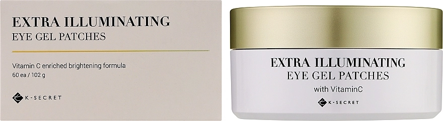 Патчи против темных кругов под глазамис витамином С - K-Secret Extra Iluminating Eye Gel Patches With Vitamin C, 60 шт - фото N2