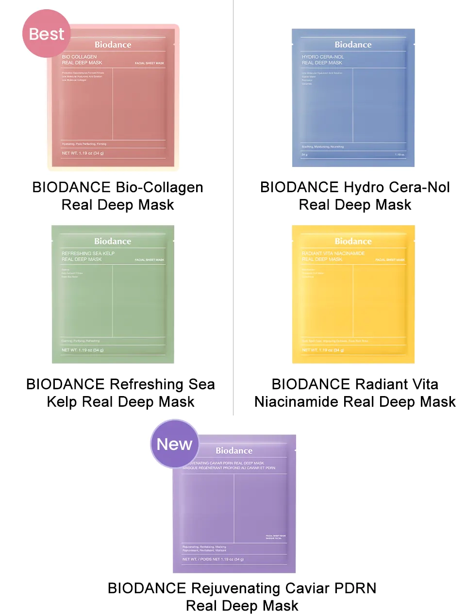 Ночные гидрогелеые маски BIODANCE Real Deep Mask