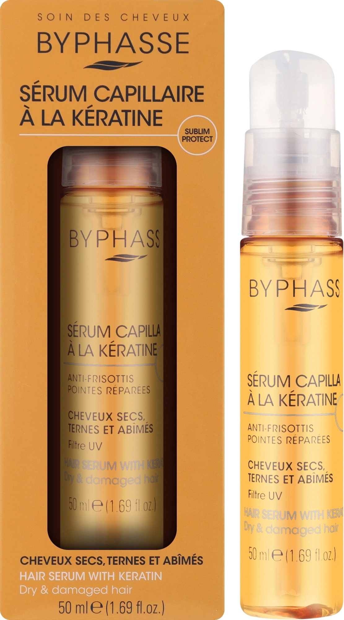 Сыворотка для сухих и поврежденных волос - Byphasse Hair Serum Sublim Protect Dry And Damaged Hair, 50 мл - фото N1