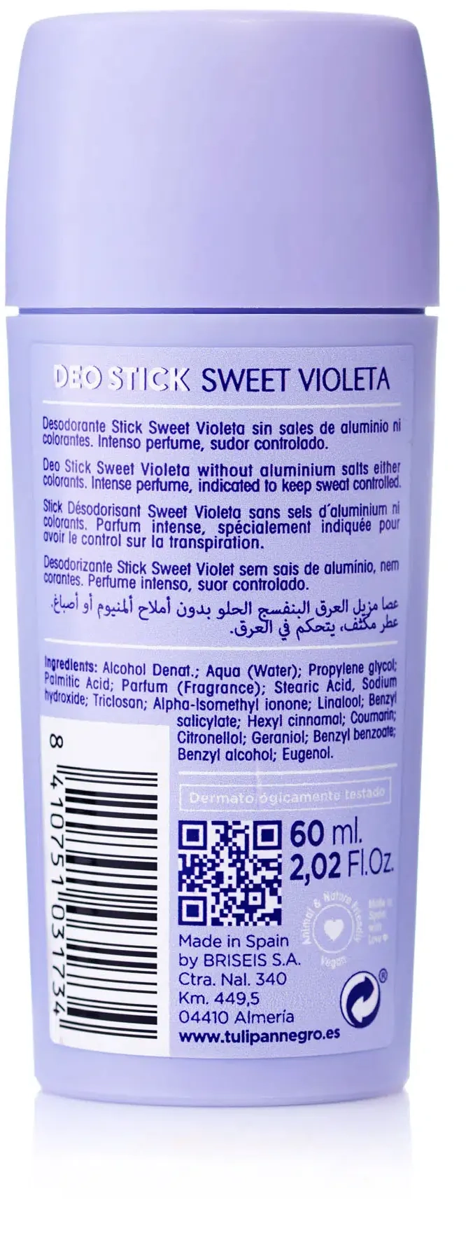Дезодорант-стік жіночий «Солодка фіалка» - Tulipan Negro Sweet Violet Deo Stick New, 60 мл - фото N2