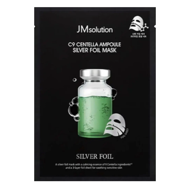 Тканинна маска з центелою азіатською - JMsolution C9 Centella Ampoule Silver Foil Mask, 35ml - фото N1