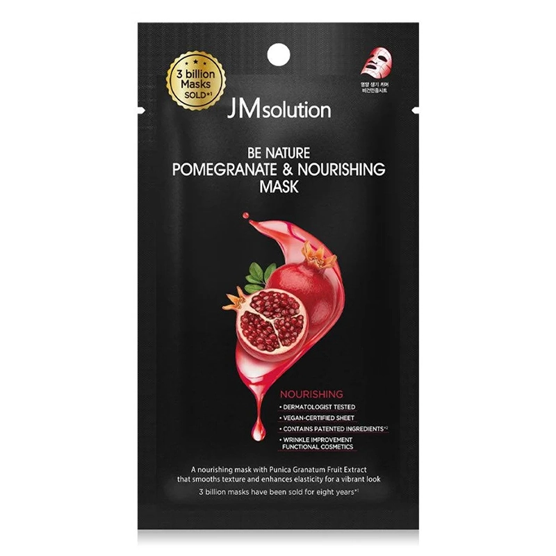 Тканинна маска поживна з екстрактом гранату - JMsolution Be Nature Pomegranate & Nourishing Mask, 1 шт - фото N1