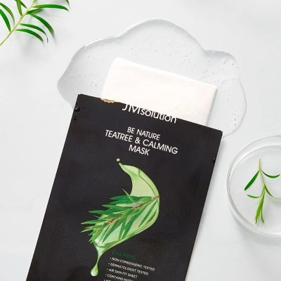 Тканинна маска заспокійлива з чайним деревом - JMsolution E Nature Teatree & Calming Mask, 1 шт - фото N2