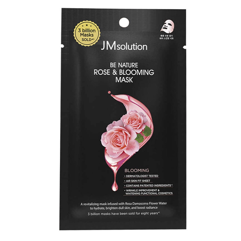 Тканинна маска зволожуюча з екстрактом троянди - JMsolution Be Nature Rose & Blooming Mask, 1 шт - фото N1