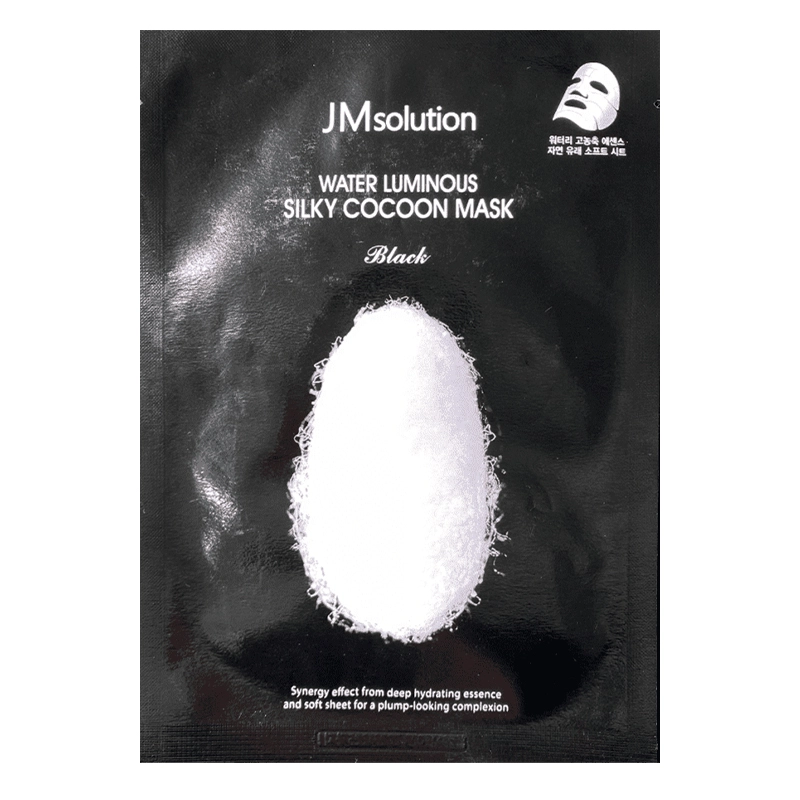 Тканинна маска з протеїнами кокона шовкопряда - JMsolution Water Luminous Silky Cocoon Mask Black, 1 шт - фото N1