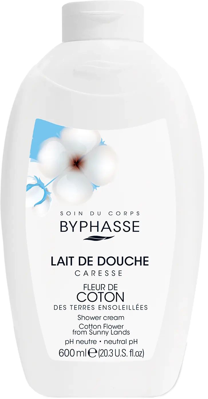 Крем для душа «Цветок хлопка» - Byphasse Caresse Cotton Flower Shower Cream, 600 мл - фото N2
