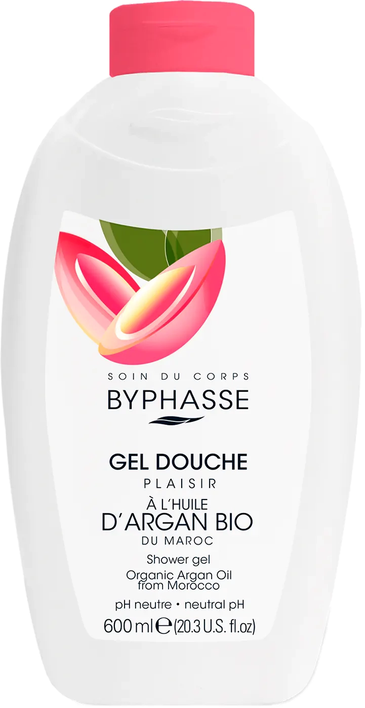 Гель для душу «Арганова олія» - Byphasse Plaisir Shower Gel Organic Argan Oil, 600 мл - фото N2