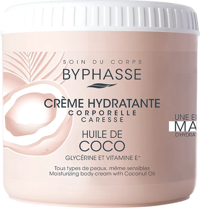Зволожуючий крем для тіла з кокосовою олією - Byphasse Moisturizing Body Cream With Coconut Oil, 500 мл - фото N2