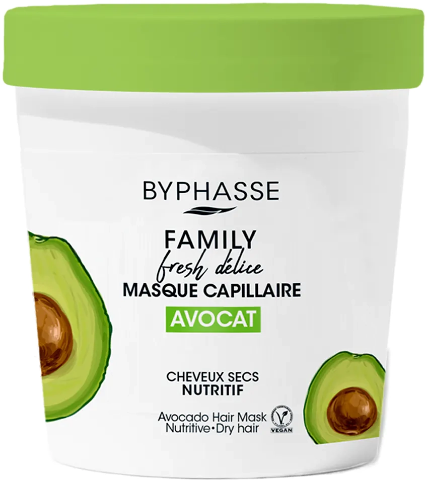 Питательная маска для сухих волос с авокадо - Byphasse Family Fresh Delice Avocado Hair Mask, 250 мл - фото N2