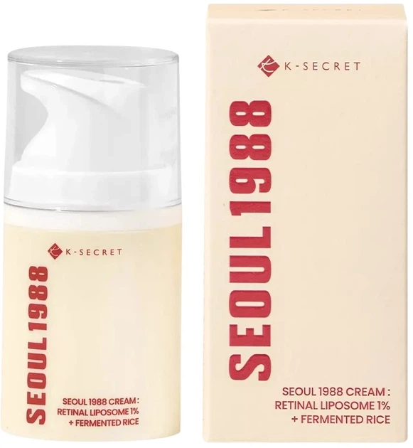 Антивіковий крем для обличчя з ретиналем і ферментами рису - K-Secret Seoul 1988 Cream: Retinal Liposome 1% + Fermented Rice, 50 мл - фото N1