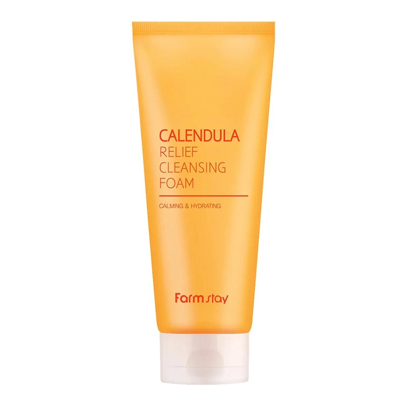 Пінка для вмивання заспокійлива з екстрактом календули - FarmStay Calendula Relief Cleansing Foam, 180ml - фото N1