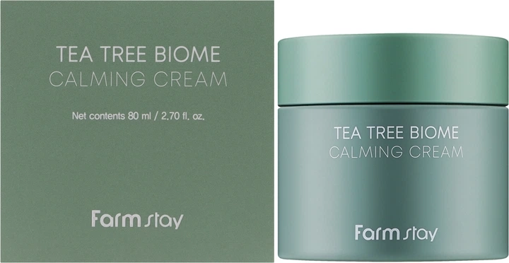 Заспокійливий крем з екстрактом чайного дерева - FarmStay Tea Tree Biome Calming Cream, 80 мл - фото N2