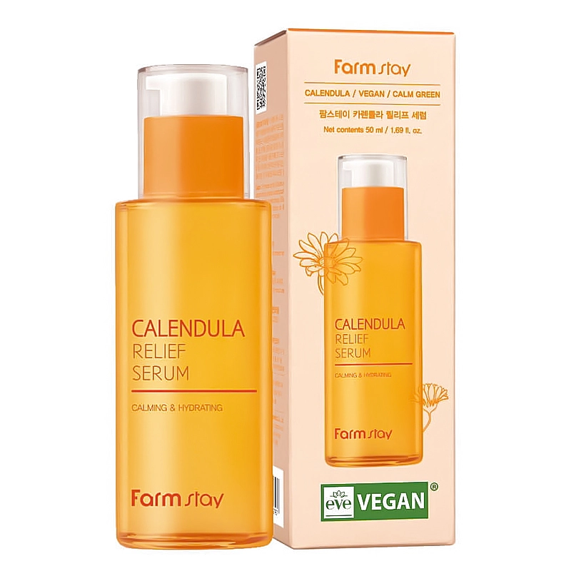 Сироватка заспокійлива з екстрактом календули - FarmStay Calendula Relief Serum, 50 мл - фото N1