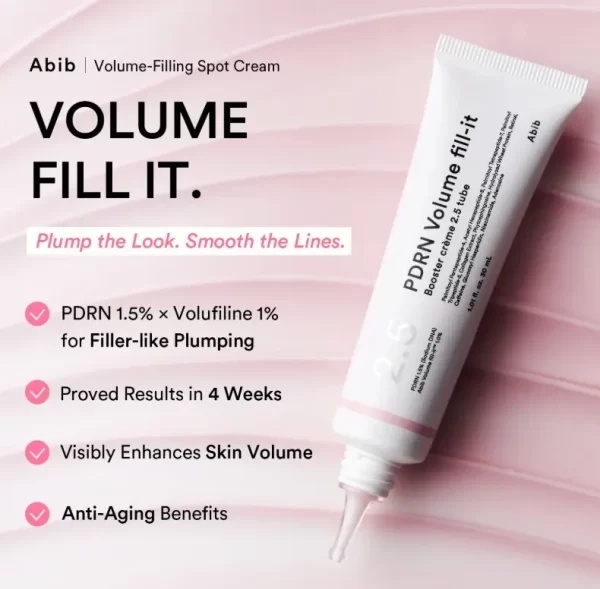 Зміцнюючий крем-бустер з PDRN та волюфіліном - ABIB PDRN Volume Fill-It Booster 2.5 Tube, 30 мл - фото N2