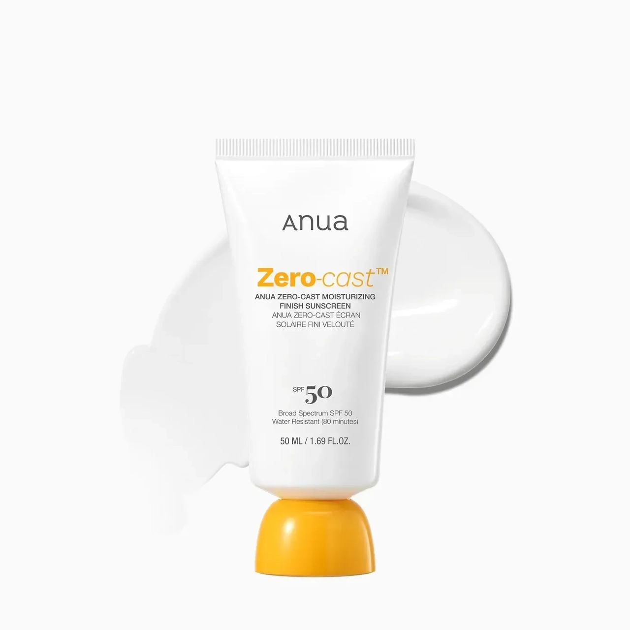 Водостійкий сонцезахисний крем - ANUA Zero-Cast Moisturizing Finish Sunscreen SPF50+ PA++++, 50 мл - фото N1