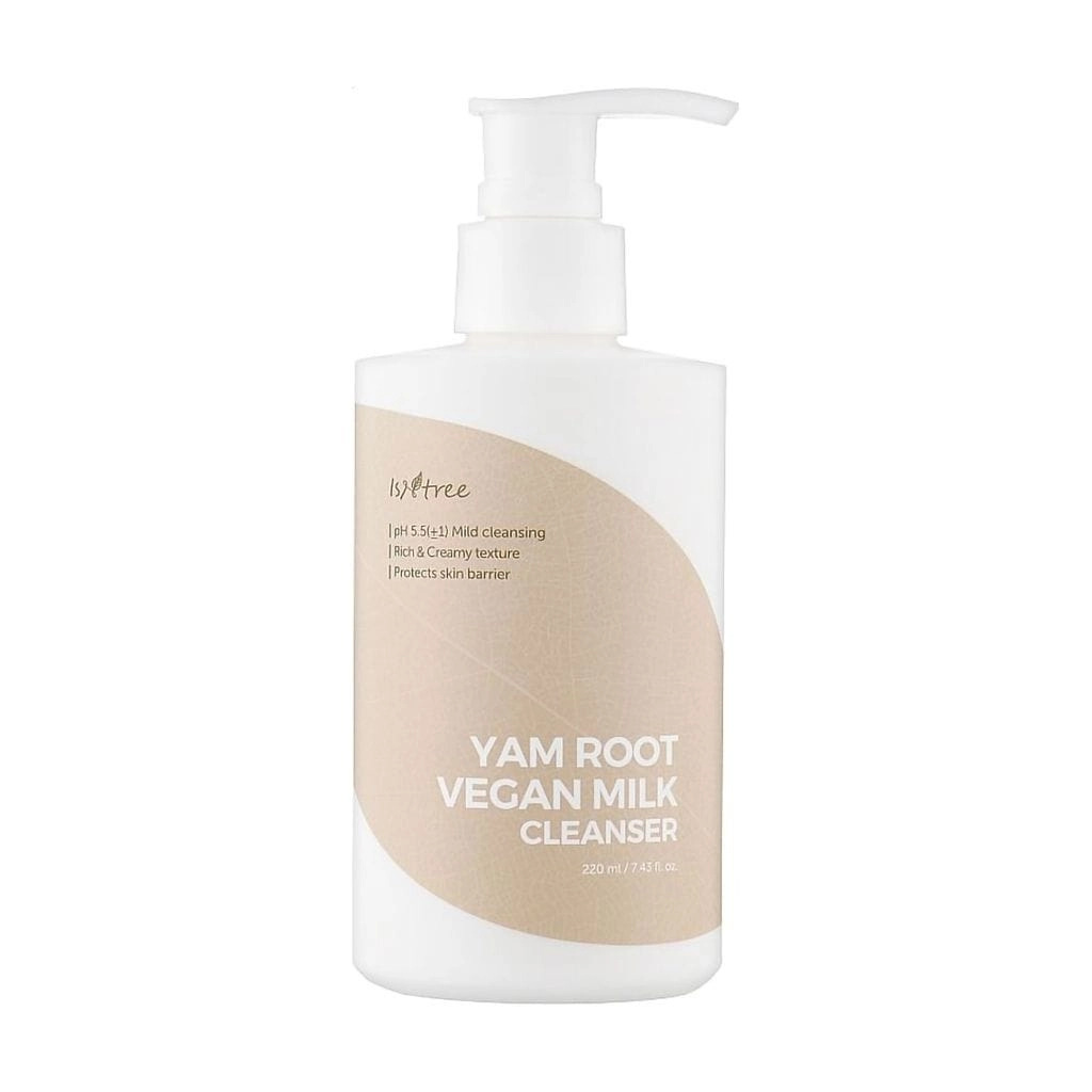 Заспокійливе очищуюче молочко для обличчя - IsNtree Yam Root Vegan Milk Cleancer, 220 мл - фото N2