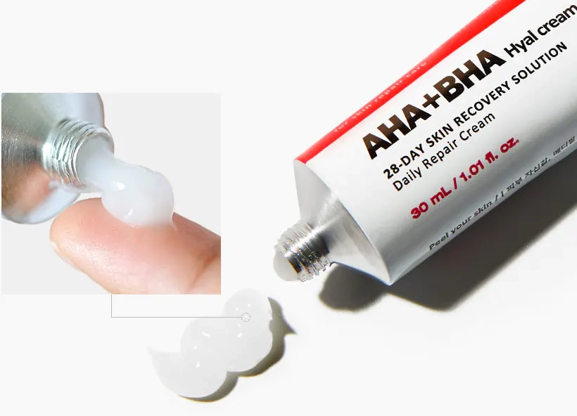 Обновляющий пилинг-крем с кислотами - Medi Peel AHA BHA 28 Days Hyal Cream, 30 мл - фото N3