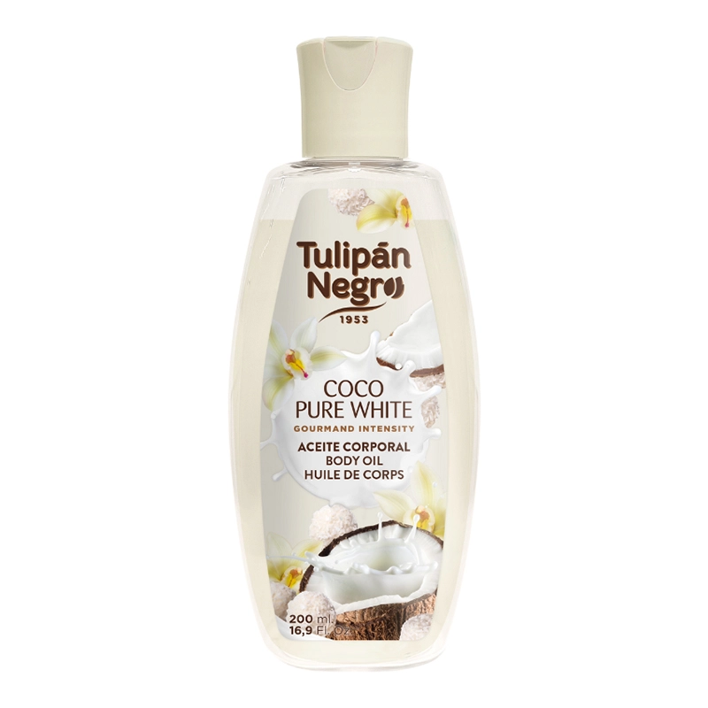 Масло для тела "Нежный кокос" - Tulipan Negro Coconut Pure White Body Oil, 200 мл - фото N1