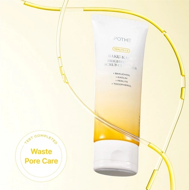 Гель-ексфоліант для сяйва шкіри з каоліном і бакучіолом - APOTHE Baku-Kaol Brightening Scrub Cleanser, 100 мл - фото N3