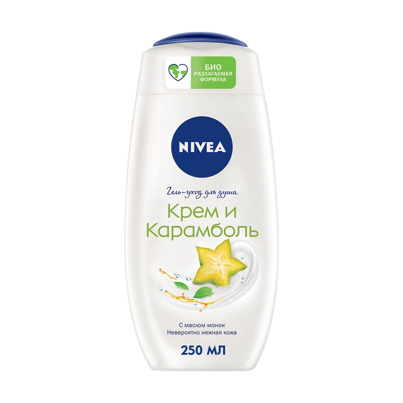 Nivea Гель-догляд для душу Крем карамболь з олією моної, 250 мл - фото N1