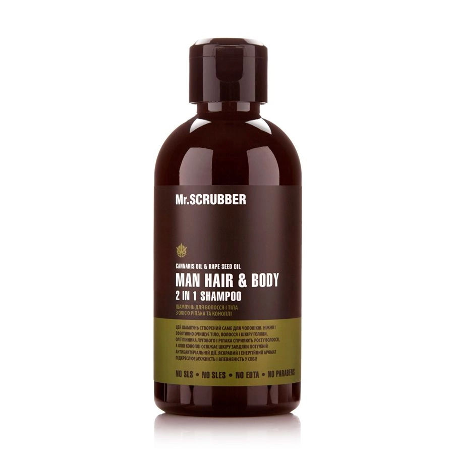 Mr.Scrubber Мужской шампунь для волос и тела Man Hair & Body Shampoo 2 in 1, 250 мл - фото N1