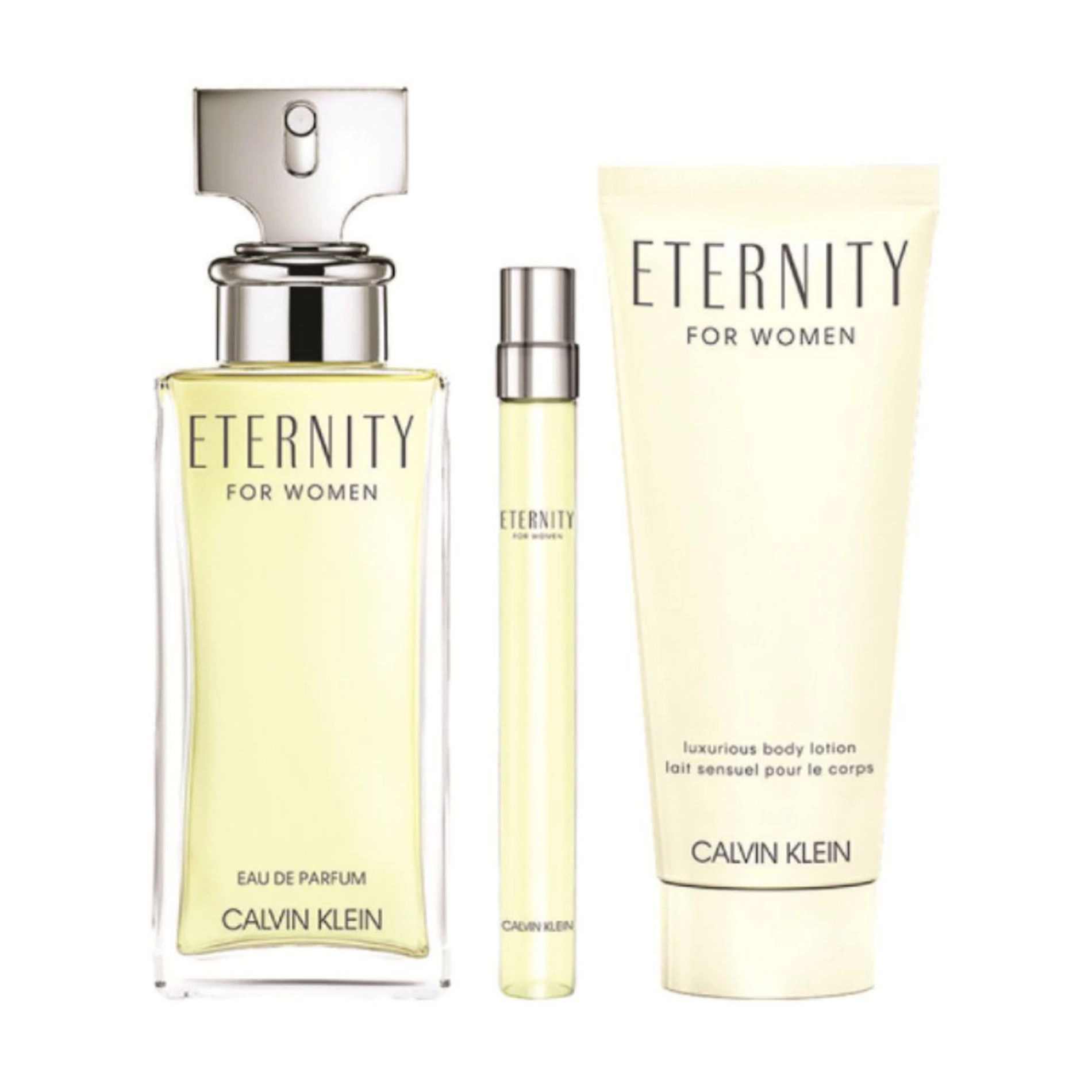 Calvin Klein Парфумований набір жіночий Eternity (парфумована вода, 100 мл + лосьйон для тіла, 100 мл + парфумована вода, 10 мл) - фото N3