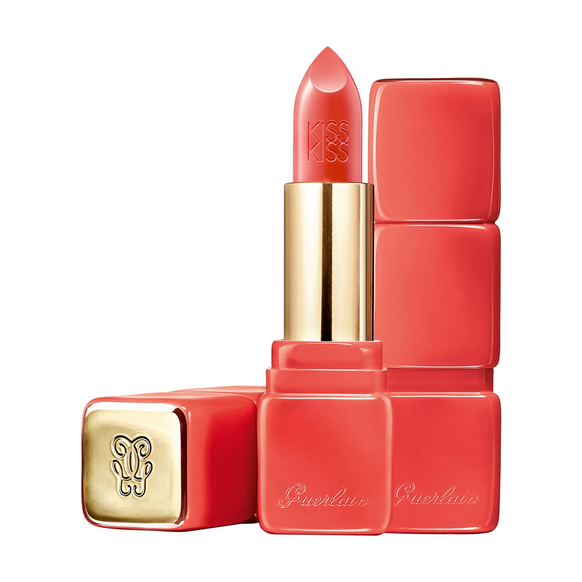 Guerlain Помада для губ KissKiss Le Rouge Creme Galbant 344 Sexy Coral, 3.5 г - фото N1