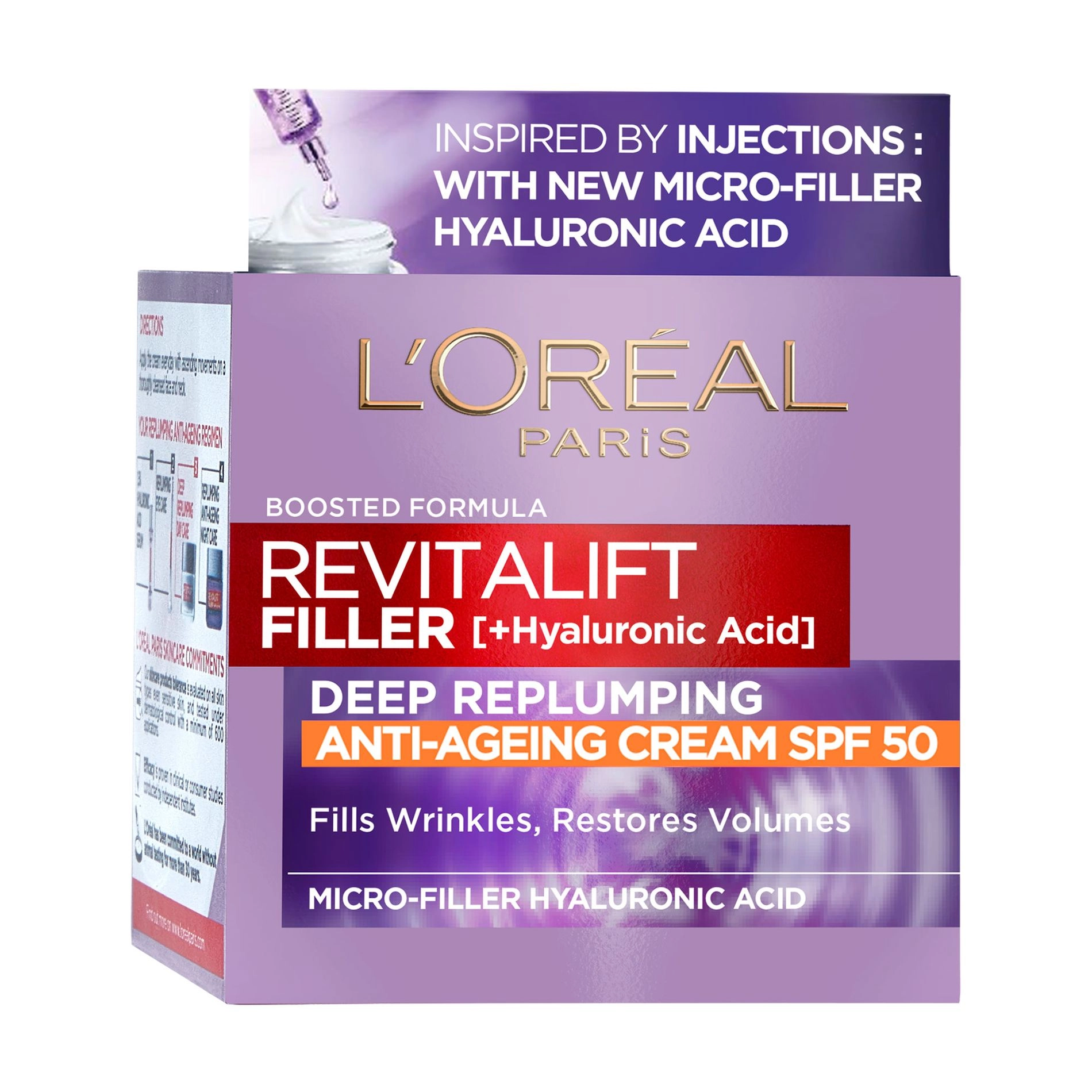 L’Oreal Paris Дневной крем-уход для лица L'Oreal Paris Revitalift Filler (HA) Deep Replumping Anti-Ageing Cream, SPF 50, 50 мл - фото N1